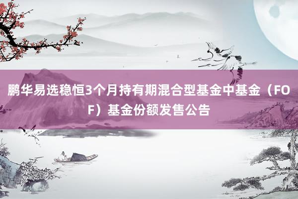鹏华易选稳恒3个月持有期混合型基金中基金（FOF）基金份额发售公告