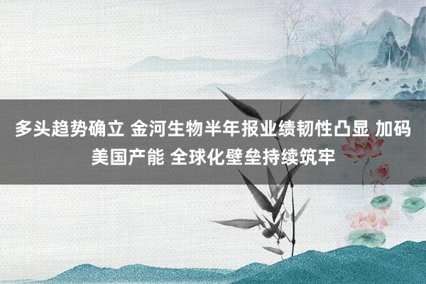 多头趋势确立 金河生物半年报业绩韧性凸显 加码美国产能 全球化壁垒持续筑牢